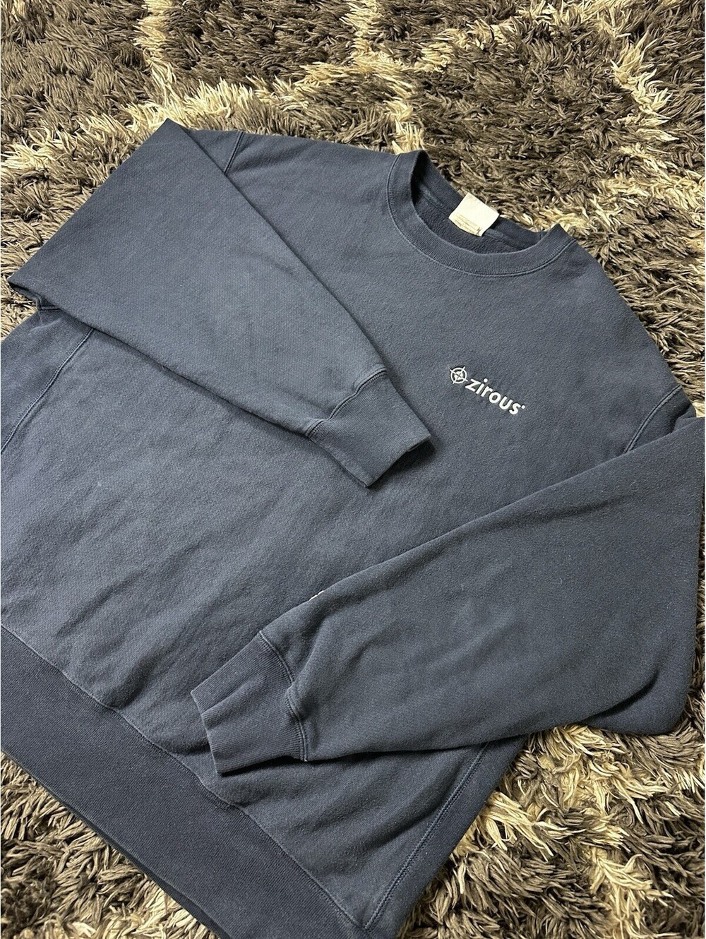 Champion Reverse Weave Sweatshirt Mens 2XL Dark Navy Blue Zirous Promo Pullover